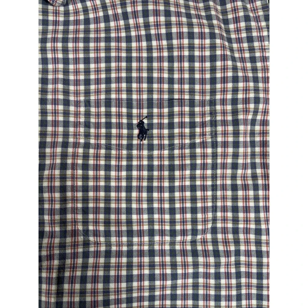 Polo Ralph Lauren Pony Marlowe 100% Cotton‎ Made in USA 90s Vintage Plaid Large